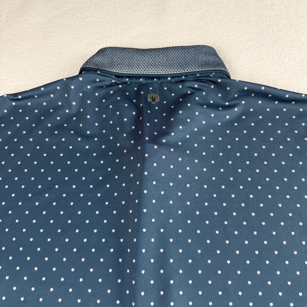 Greyson Men's Wolf Icon Dot Short Sleeve Golf Polo Shirt Dark Green Large - Picture 9 of 9
